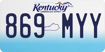 KY license plate 869MYY
