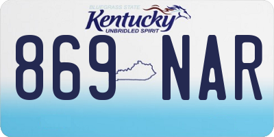 KY license plate 869NAR