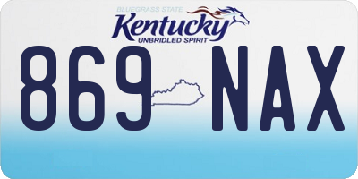 KY license plate 869NAX