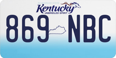 KY license plate 869NBC