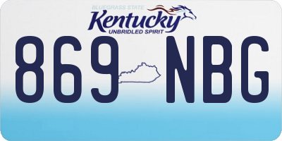 KY license plate 869NBG