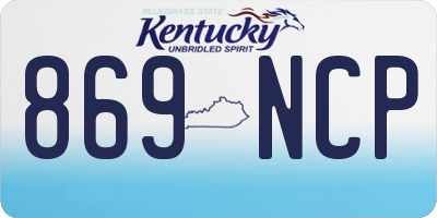 KY license plate 869NCP