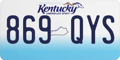 KY license plate 869QYS