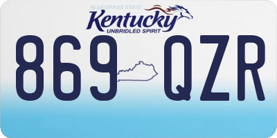 KY license plate 869QZR