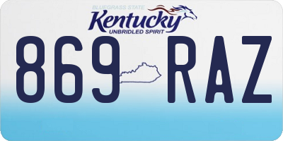 KY license plate 869RAZ