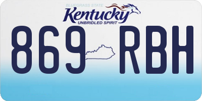 KY license plate 869RBH