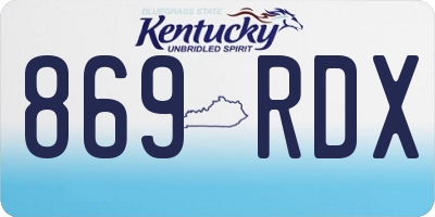 KY license plate 869RDX