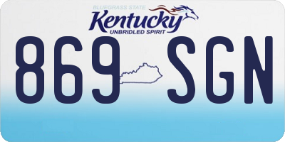 KY license plate 869SGN