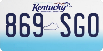 KY license plate 869SGO