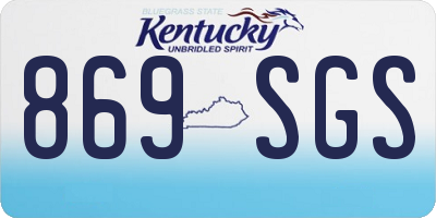 KY license plate 869SGS