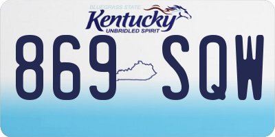 KY license plate 869SQW