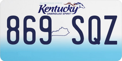 KY license plate 869SQZ