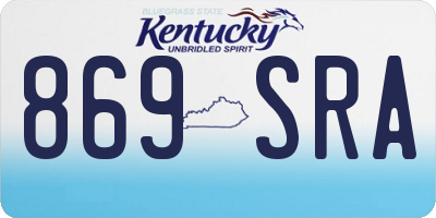 KY license plate 869SRA