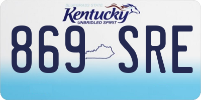 KY license plate 869SRE