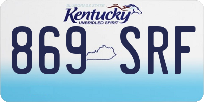 KY license plate 869SRF