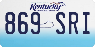 KY license plate 869SRI