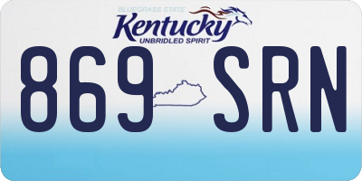 KY license plate 869SRN