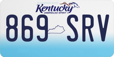 KY license plate 869SRV