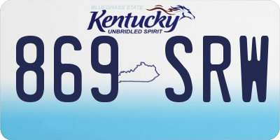 KY license plate 869SRW