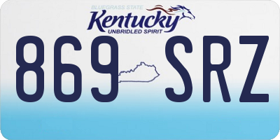 KY license plate 869SRZ