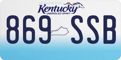 KY license plate 869SSB