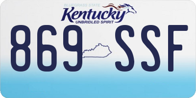 KY license plate 869SSF