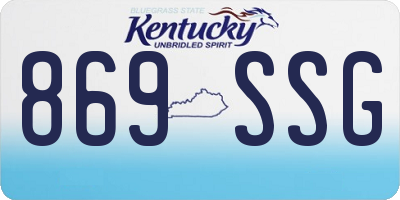 KY license plate 869SSG