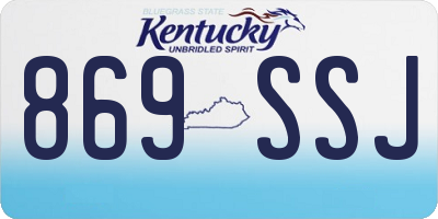 KY license plate 869SSJ