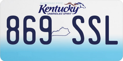 KY license plate 869SSL