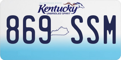 KY license plate 869SSM