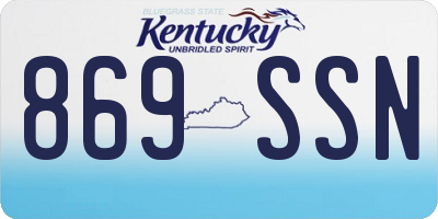 KY license plate 869SSN