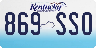 KY license plate 869SSO