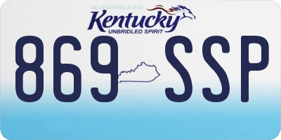 KY license plate 869SSP