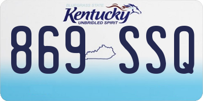 KY license plate 869SSQ