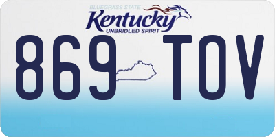 KY license plate 869TOV