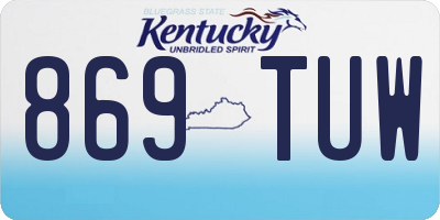 KY license plate 869TUW