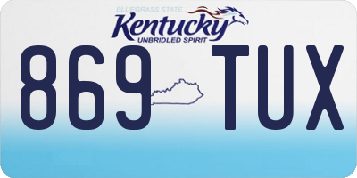 KY license plate 869TUX
