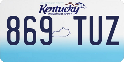 KY license plate 869TUZ