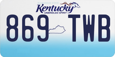 KY license plate 869TWB