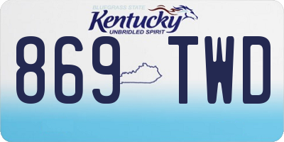 KY license plate 869TWD