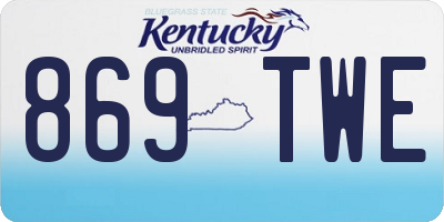KY license plate 869TWE