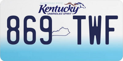 KY license plate 869TWF