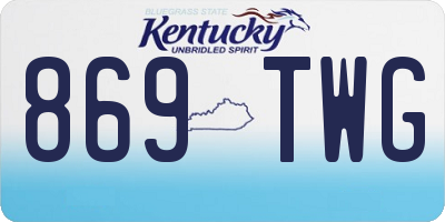 KY license plate 869TWG