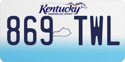 KY license plate 869TWL
