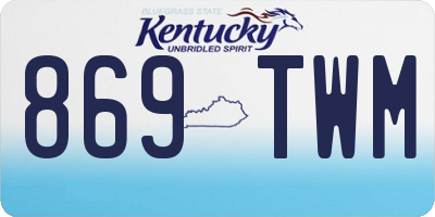 KY license plate 869TWM