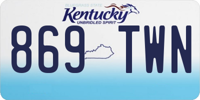 KY license plate 869TWN