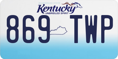 KY license plate 869TWP