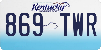 KY license plate 869TWR