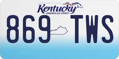 KY license plate 869TWS