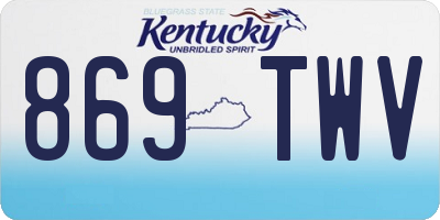 KY license plate 869TWV